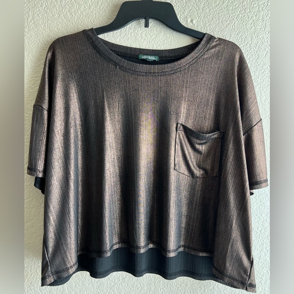 Metallic Crop top Short sleeve -wild Fable - Picture 2 of 7